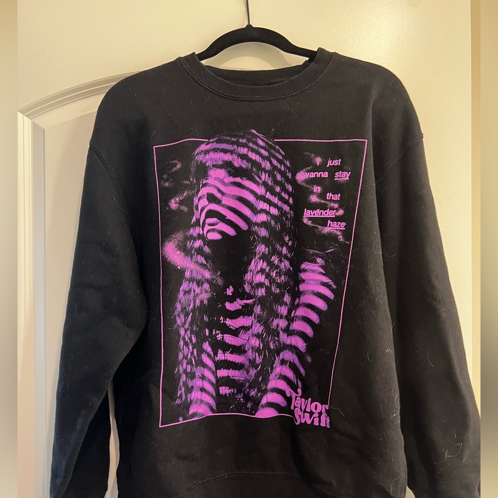 Taylor Swift Black and Purple Crewneck Sweater